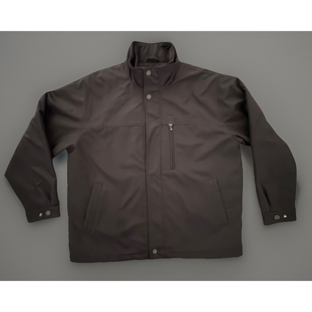 London Fog Men's XL Black Quilted Lined Full Zip Jacket H20 Resistant Outerwear